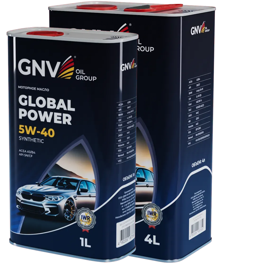 Моторное масло GNV Global Power 5W40 СИНТ SN A3/B4 (Image box 4+1) 5 л