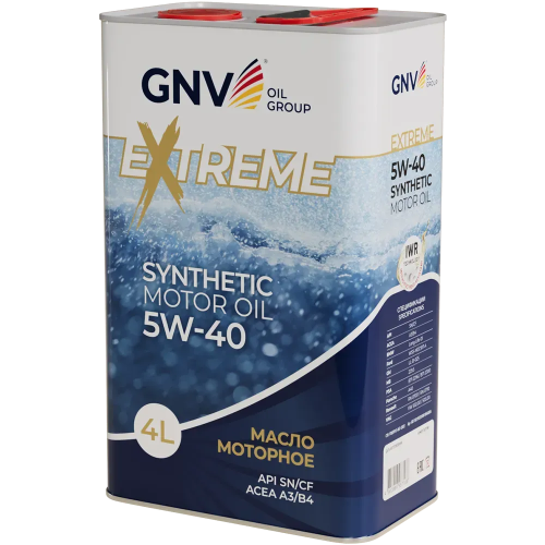 Моторное масло GNV Extreme 5W40 СИНТ SN/CF A3/B4 4 л